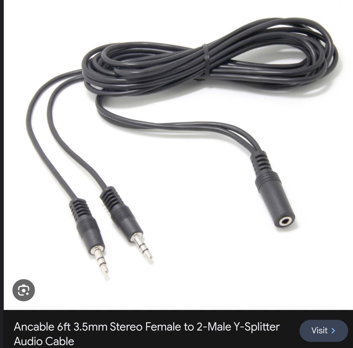 female to 2 male headphone y splitter